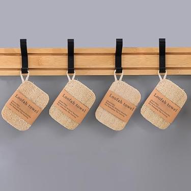 Imagem de Pano de prato removedor de óleo de bucha natural pano de prato de polpa de bucha velha material de fibra vegetal vaso de escova utensílio de lavagem de louça porta-copos tapete de panela (4 peças)