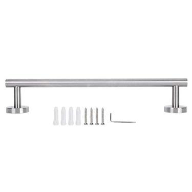 Imagem de Toalheiro de aço inoxidável, resistente, montado na parede, suporte de toalha para banheiro, organizador, cabide para banheiro, cozinha, lavanderia, prata 15,7 polegadas