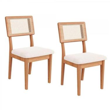 Imagem de Kit 2 Cadeiras 90cm Dream para Sala de Jantar com Palha Sintética Teci