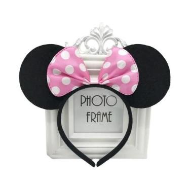 Imagem de Tiara De Orelhas Da Minnie Mouse Para Meninas, Acessório De Cabelo Pre