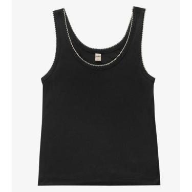 Imagem de Regata Feminina Ribana de Viscose Rovitex Preto, G, Preto