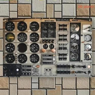 Imagem de Arte De Parede Vintage Em Metal: Painel De Cockpit De Avião (2032x3048