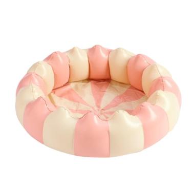 Imagem de Piscina infantil - Piscina portátil no quintal | Brinquedo de brincar aquático retrô listrado com economia de espaço, 119 x 119 x 29 cm para recreação de jardim e quintal