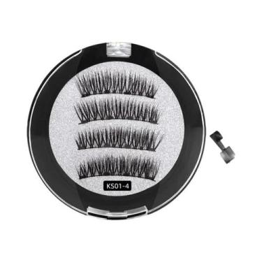 Imagem de Cílios Postiços Magnéticos 3D Naturais Reutilizáveis, Conjunto Com 4 C