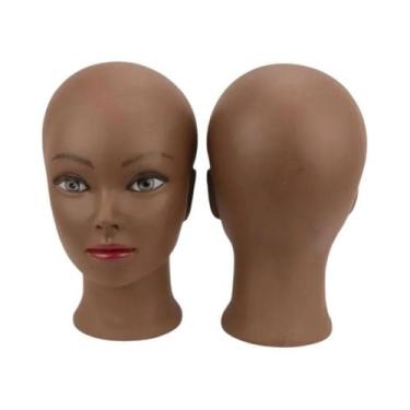 Imagem de Manequim Feminino Africano Careca Para Treinamento Em Cosmetologia E P