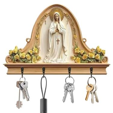 Imagem de Porta-chaves para parede, 4 ganchos de para economizar espaço – suporte de chave de parede | para família, amigos, estudantes, adultos, homens, mulheres, prateleira de entrada, casa, quarto