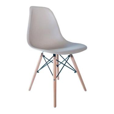 Imagem de Kit 04 Cadeiras Eiffel Eames Base Madeira Sala de Jantar Nude - D'Ross