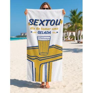 Imagem de Toalha De Praia Divertida Memes Bar Verão Banho Calor Curtir - Use Thu