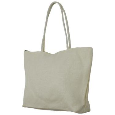 Imagem de Bolsa De Praia Piscina Feminina Palha Com Zíper Bolso Verão - Imporien