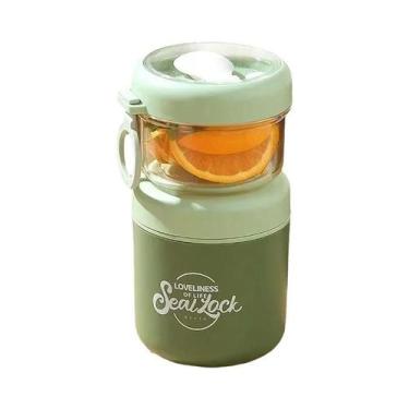 Imagem de Tigela Térmica Portátil De Aço Inoxidável Com Tampa E Colher Para Café