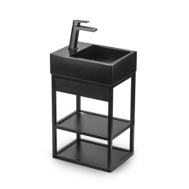 Imagem de Gabinete Banheiro Ferro Steel 40x30cm Preto Fosco