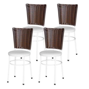 Imagem de 4 Cadeiras Para Mesa Branca Hawai Avelã Cor:branco