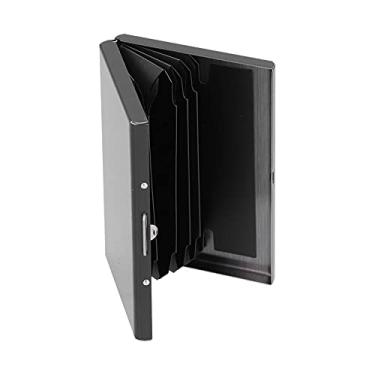 Imagem de Akozon Porta-Cartões de Crédito Elegante Em Aço Inoxidável Com Proteção RFID – Carteira Elegante para Homens e Mulheres, 6 Compartimentos para Cartões, Ideal para Negócios e Uso Pessoal