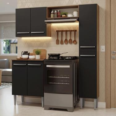 Imagem de Armário De Cozinha Compacta 156 Cm Rustic-preto Emilly Madesa 02