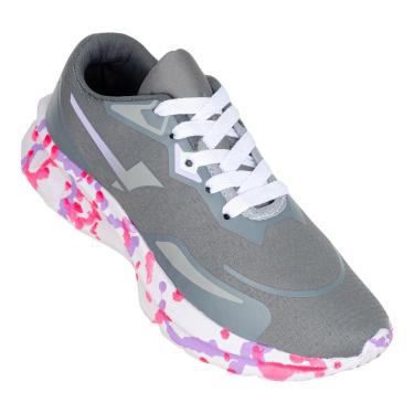 Imagem de Tênis Esportivo Feminino Caminhada Academia Corrida Running Fechamento Cadarço-Feminino
