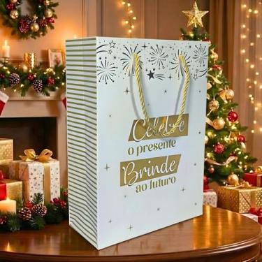 Imagem de Sacola De Presente Celebração 27 X 19,4 X 8,6cm Boas Festas - Casa Pal