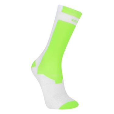 Imagem de Meia Cano Médio Olympikus BPC Masculina, Branco, Verde limão, 39/44
