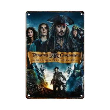 Imagem de Placa De Metal Retrô Piratas Do Caribe Disney Arte De Parede Decoração