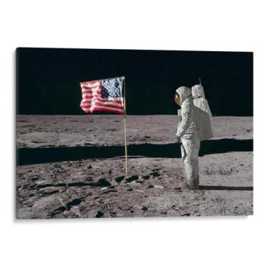 Imagem de Quadro decorativo Homem na lua - Art Canvas, 180 x 120 cm, Borda Infin