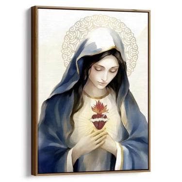 Imagem de Quadro decorativo Imaculado Coração de Maria Pintura watercolor - Art 