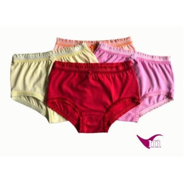 Imagem de kit 3 Unidades Cores Sortidas Calcinha Infantil 100 Algodão - Ref. 025
