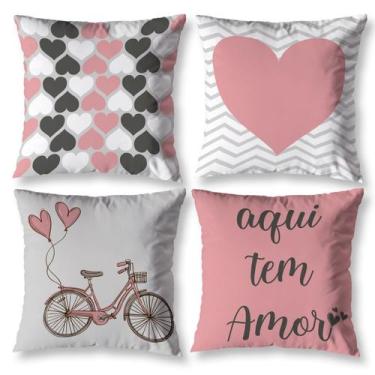 Imagem de Kit 4 Capas Almofada 40cm X 40cm Zíper Invisível Decorativa Moderna Es