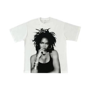 Imagem de Camiseta Feminina Estampada Casual Vintage Y2K Manga Curta Gola Redond