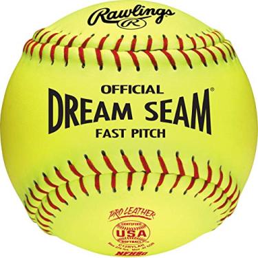 Imagem de Rawlings Sporting Goods C12RYLAH Oficial ASA Dream Seam Fast Pitch softballs (uma dúzia), amarelo, tamanho 12