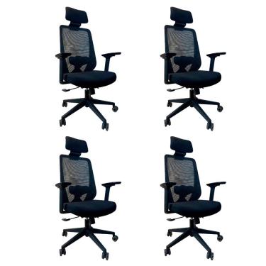 Imagem de Kit 4 Cadeiras De Escritório Oficial Comfort Max Nr17