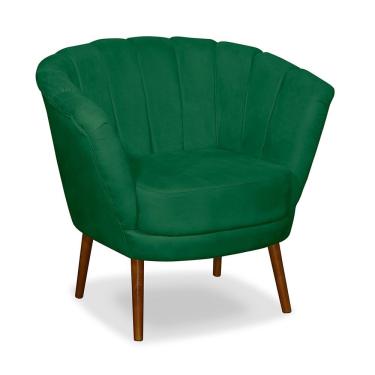 Imagem de Poltrona Pétala Flor Decorativa Suede Assento Espuma D-23 Verde Sonho das Poltronas