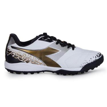 Imagem de Chuteira Society Diadora Nazionale Elite Branco e Preto Masculino 42 BRANCO/PRETO/DOURADO Diadora-Masculino