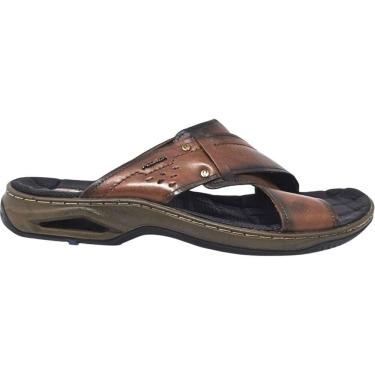 Imagem de Chinelo Masculino Gaspea Dia a Dia Passeio Em Couro Plus Size Com Ajuste Amortech Pegada 533236