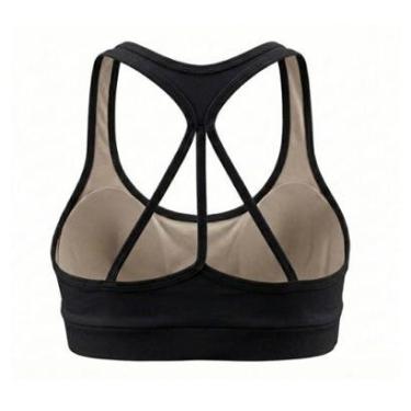 Imagem de Top Costas Nadador Preto Feminino Yoga Pilates Academia Beach Tennis Feminino-Feminino