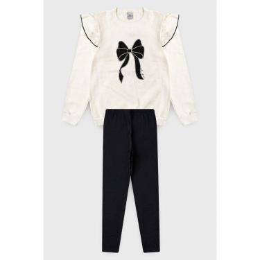 Imagem de Conjunto Infantil Feminino de Inverno Moletom Babado e Laço-Feminino