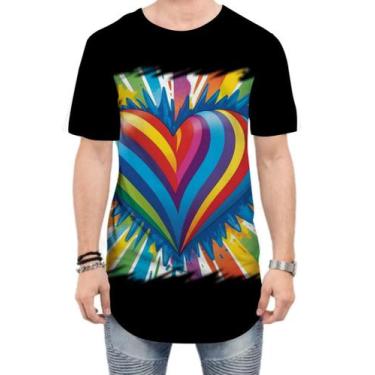 Imagem de Camiseta Longline do Orgulho LGBT Coração Amor 4 - Kasubeck Store®, G
