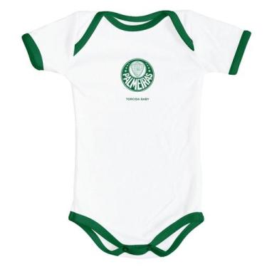 Imagem de Body Palmeiras Bebe Recem Nascido Oficial Bodie Torcidababy, Branco, P
