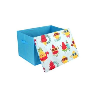 Imagem de Caixa Organizadora Dobrável Com Tampa Multiuso - Mazzilli, Azul