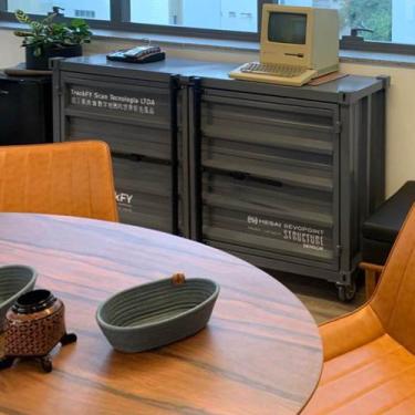 Imagem de Balcão Buffet Container Newark - Estilo Industrial em Ferro - Seu Bent