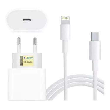 Imagem de Carregador 20W Turbo Fonte USB-C + Cabo 1M Compatível Iphone SE / X / 