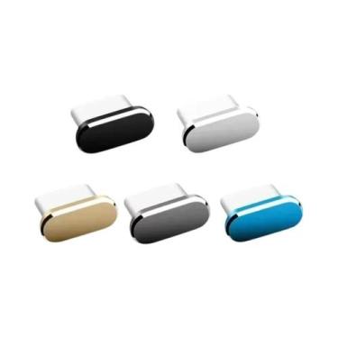 Imagem de Protetores De Porta USB-C Metálicos Anti-Poeira Para iPhone, Samsung, 