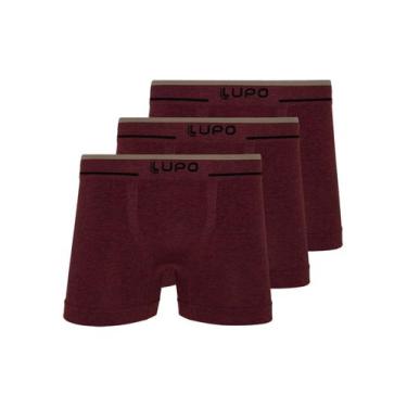 Imagem de Kit com 3 Cuecas Boxer Lupo 733-004, Vermelho, G