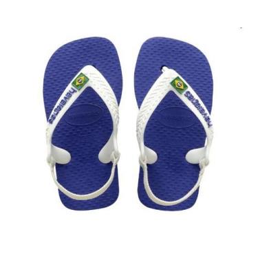Imagem de Chinelo masc inf havaianas brasil logo, Marinho, Branco, 18