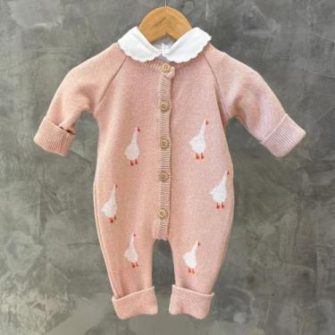 Imagem de Macacão Tricot Rosa com Body Nuvem - Gansa - LA CHAMBRE, RN - Recém na