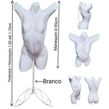 Imagem de Manequim feminino (Meio corpo Cláudia Raia N.38) branco + pedestal ret