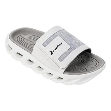 Imagem de Chinelo rider slide power masculino 12444, Branco, Cinza, 36