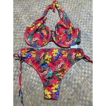 Imagem de Biquíni meia taça avulso plus estampado - Pathy, Flores, 48