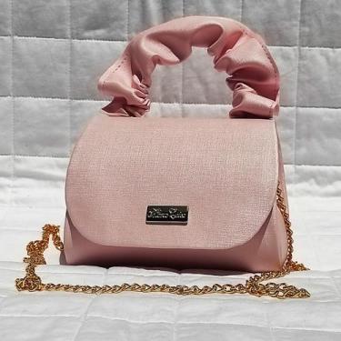 Imagem de Bolsa Infantil Modelo Frufru Rosa Acetinado - Maria Chica