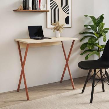Imagem de Mesa para Pc X 120x60 com Base em X para Quarto e Escritório - Ferro C