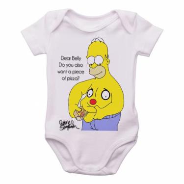 Imagem de Body Bebê Roupa Infantil Criança Homer Simpsons pizza barrig - Emporio