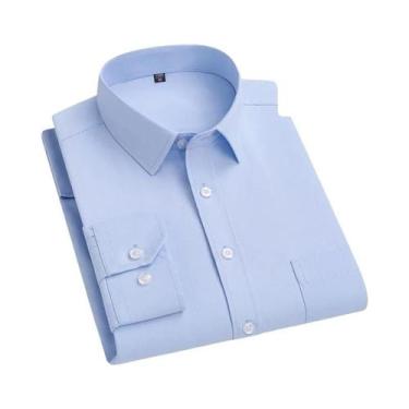 Imagem de Camisa Social Masculina Branca Clássica Slim Fit Tamanhos Grandes 9XL 